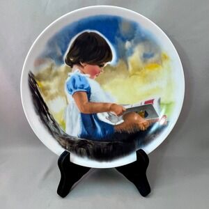 Viletta Collector Plate Donald Zolan By Myself 1980 Blue White Excellent Vintage